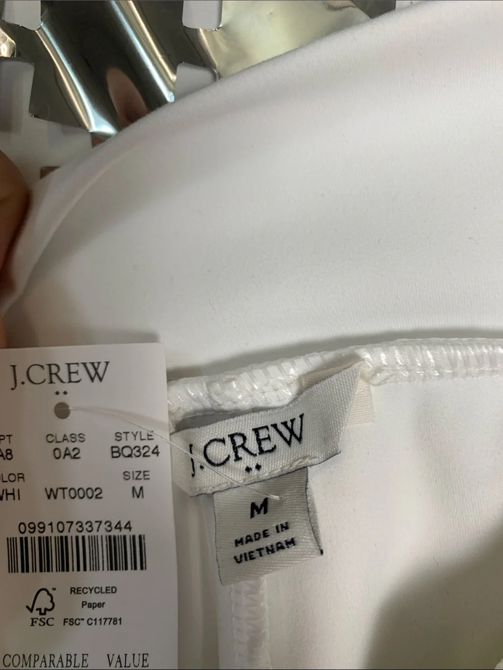 J. Crew White Scalloped Hem Circle Skirt